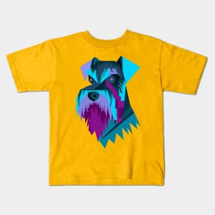 Synthwave Schnauzer Snoot Kids T-Shirt